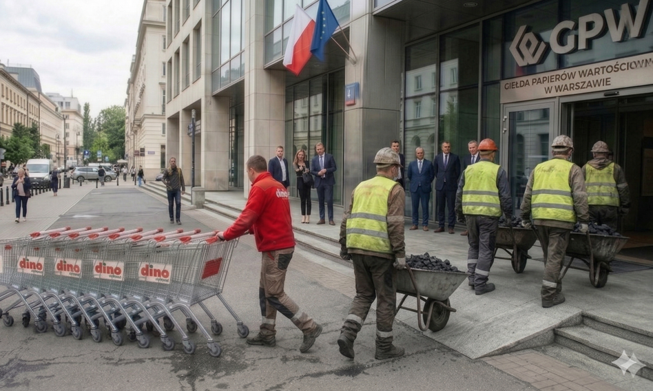 Akcje Dino runęły na GPW. Spółki węglowe zyskują