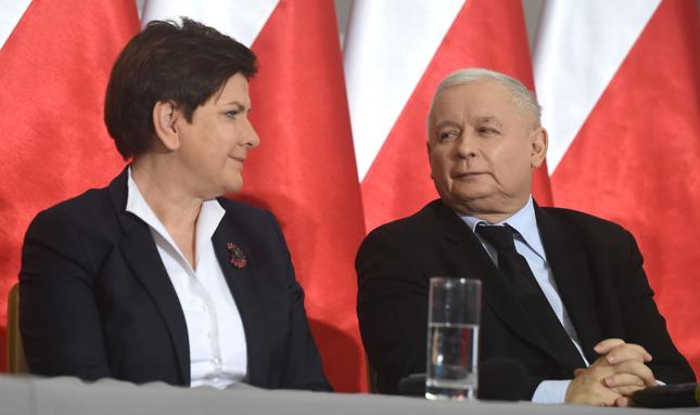 Premier Beata Szydło i prezes PiS Jarosław Kaczyński