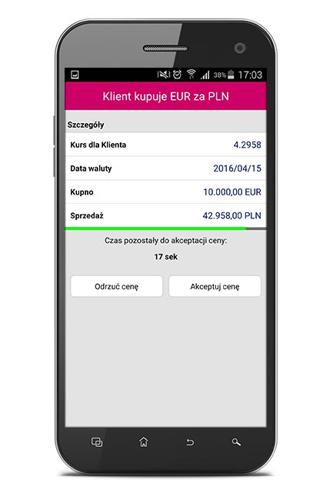 Forex Trader w aplikacji mobilnej Banku Millennium