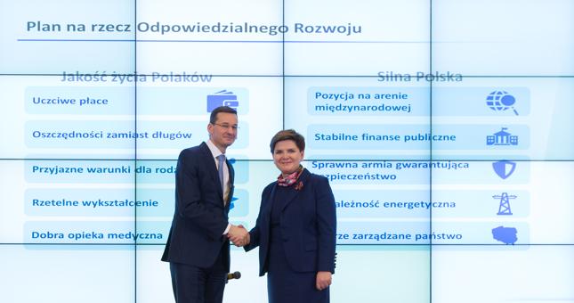 Konferencja ministra rozwoju Mateusza Morawieckiego i premier Beaty Szydło