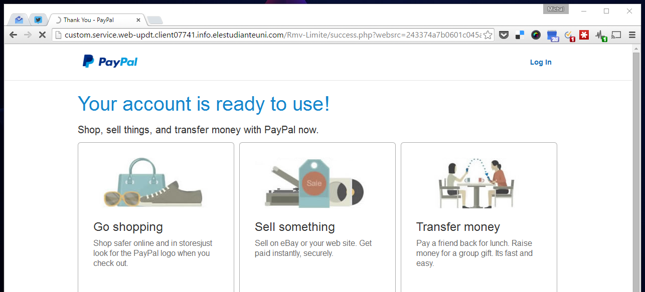 Podrobiony serwis PayPal