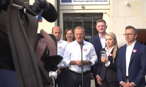 Dziennikarz TVP zakłócił wystąpienie Donalda Tuska