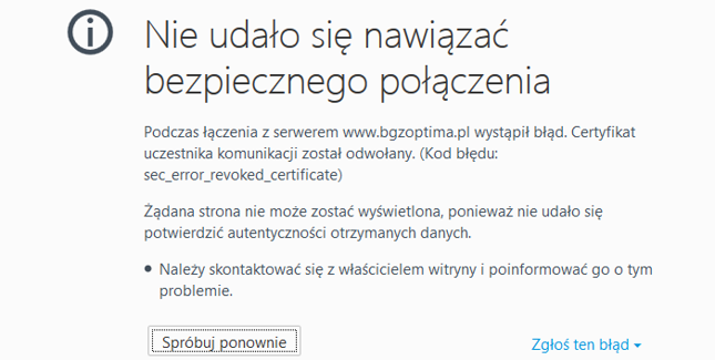 Awaria w BGŻOptima