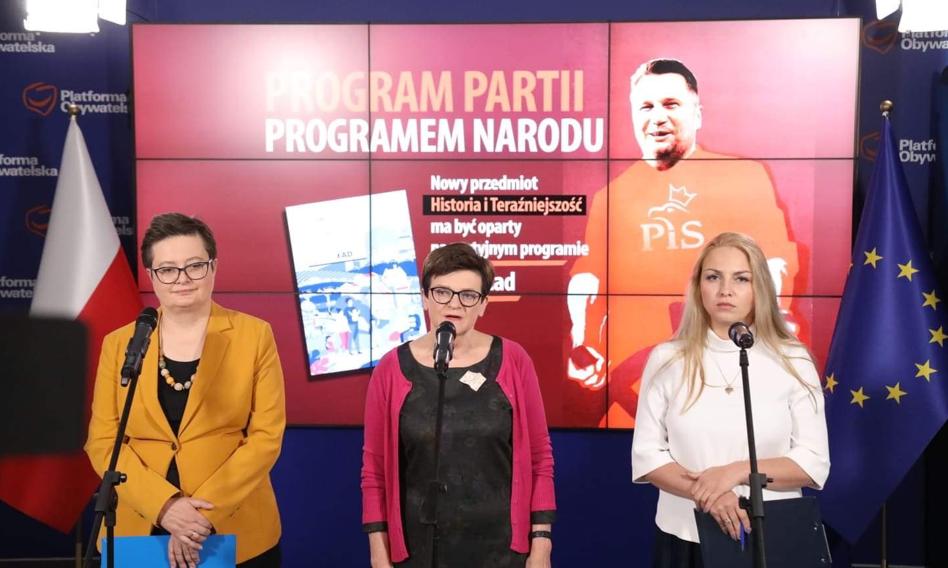 Posłanki KO: program przedmiotu "Historia i teraźniejszość" napiszą osoby o poglądach skrajnych