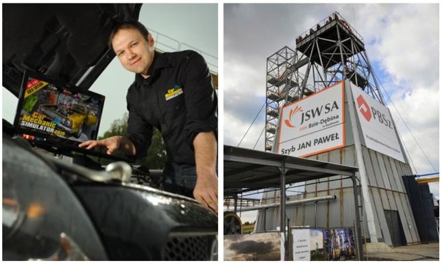 Z lewej strony prezes PlayWay, z prawej nowa kopalnia JSW