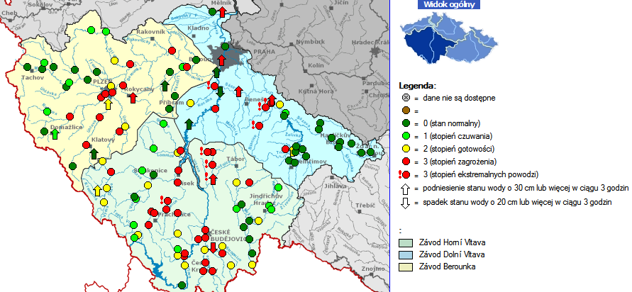 Czechy powódź Praga Wełtawa
