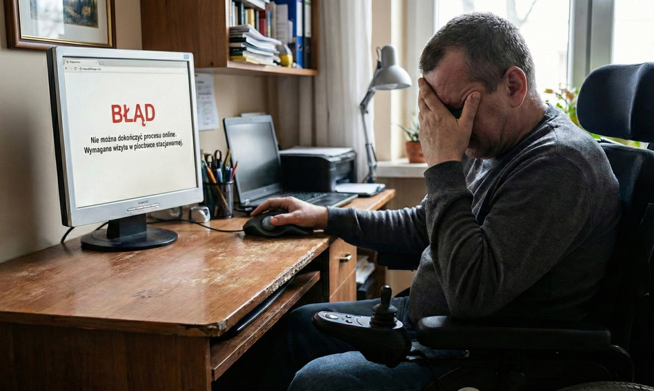 Bareja wiecznie żywy. Niepełnosprawny nie złoży wniosku o dowód przez internet