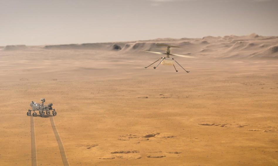 Sukces NASA. Pierwszy lot drona Ingenuity w marsjańskiej atmosferze