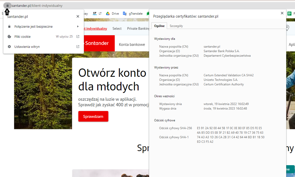 Dane podawajmy wyłącznie na stronach, które są szyfrowane protokołem SSL