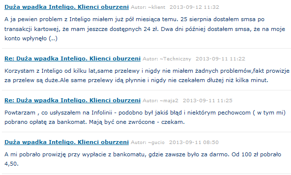 awaria inteligo wpadka