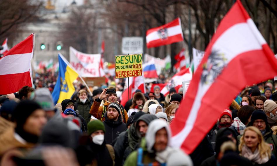 W Wiedniu ponad 40 tys. ludzi protestowało przeciwko lockdownowi