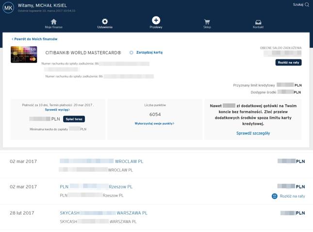 Reklamy kredytu ratalnego znajdziemy nawet na liście transakcji