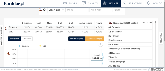 Okno analizy skuteczności strategii