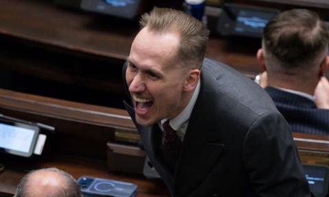 Swastyka na mównicy Sejmowej. Berkowicz na celowniku prokuratury za znieważenie flagi Izraela