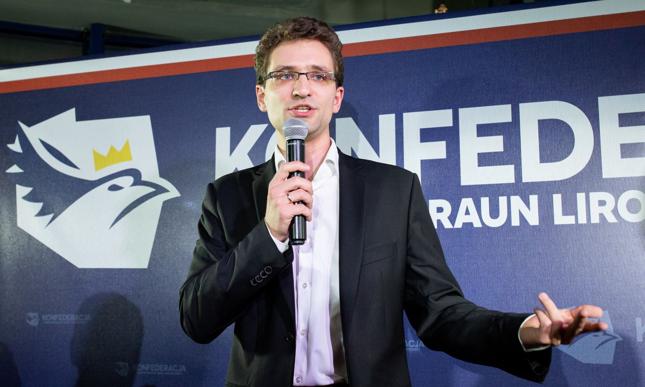 Poseł Robert Winnicki, lider Konfederacji, prezes Ruchu Narodowego.