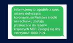 "Pieniądze z Państwa konta przekazane do NBP". Uwaga na takie SMS-y!
