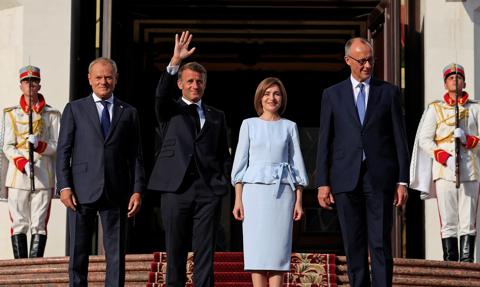 Tusk, Macron i Merz w Mołdawii: Drzwi do UE są dla was otwarte