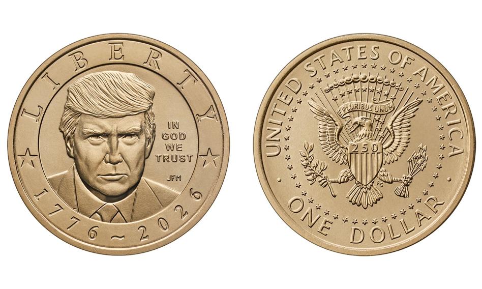 US Mint to strike gold dollar coin bearing Trump's image for 250th anniversary
