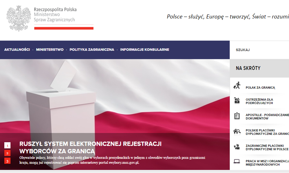 Na portalu MSZ ruszyła rejestracja dla głosujących za granicą