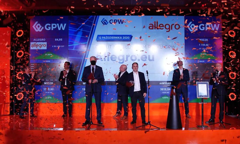 Akcje Allegro zadebiutowały na warszawskiej giełdzie