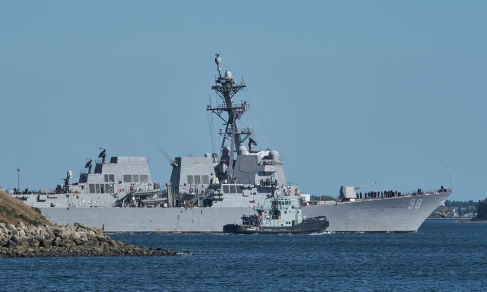 Amerykański niszczyciel USS Forrest Sherman cumuje w gdańskim porcie