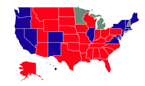 Gdzie wygrała Clinton, a gdzie Trump? [Mapa]
