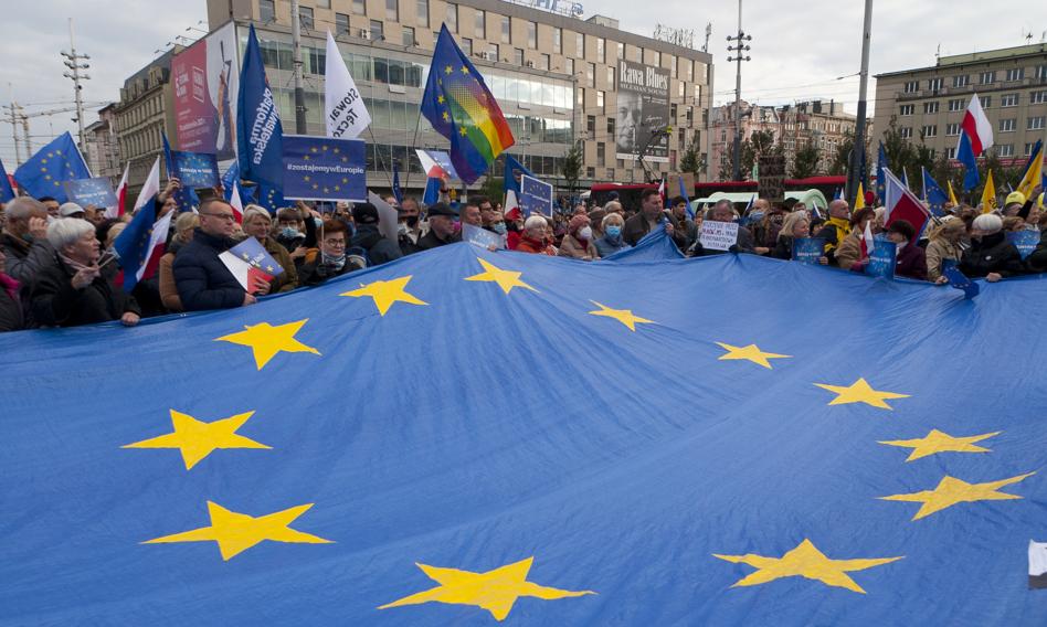 Katowice: demonstracja w obronie obecności Polski w UE