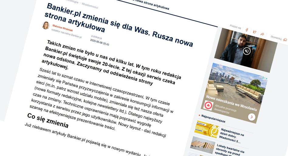 Bankier.pl zmienia się dla Was. Rusza nowa strona artykułowa