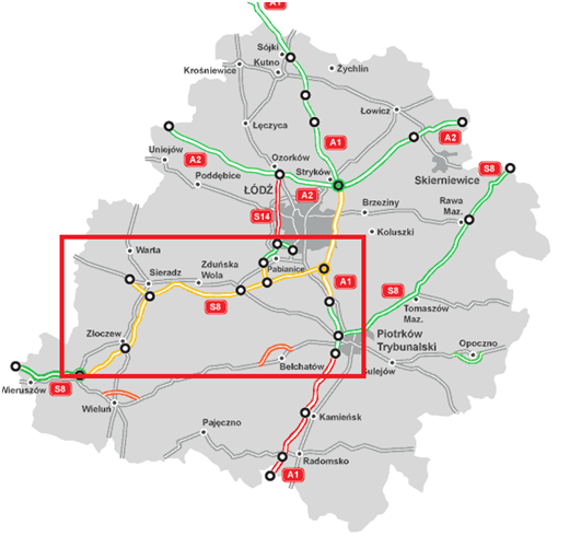 drogi w woj. łódzkim drogi w woj. łódzkim