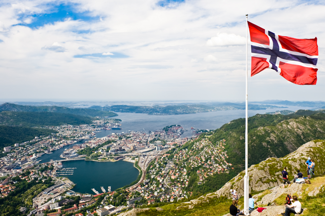 Widok na Bergen, jedno z największych miast Norwegii