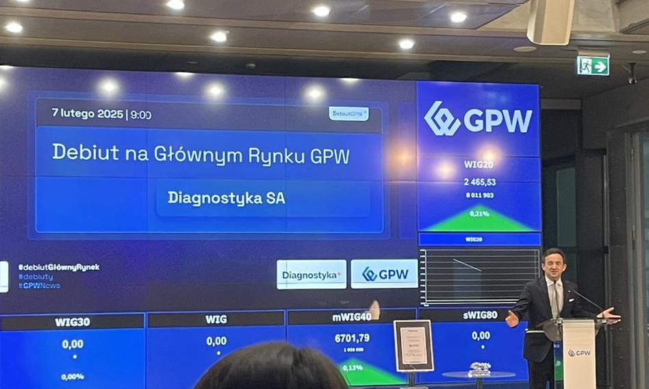 Diagnostyka ma swój debiut na GPW. Ruszyły notowania po pierwszym IPO w 2025 r.