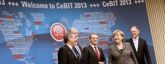 cebit tusk merkel