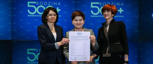 Podpisanie listu intencyjnego pomiędzy bankami a rządem o współpracy w ramach programu 500+