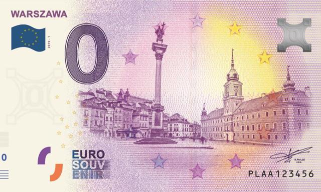 Powstał polski banknot 0 euro z warszawskimi zabytkami