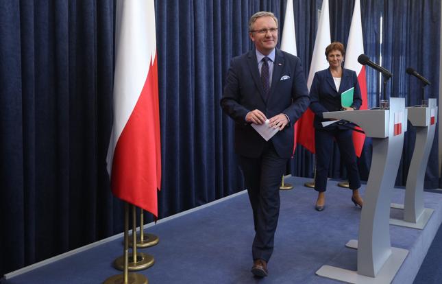 Szef Gabinetu Prezydenta Krzysztof Szczerski i szefowa Kancelarii Prezydenta Halina Szymańska