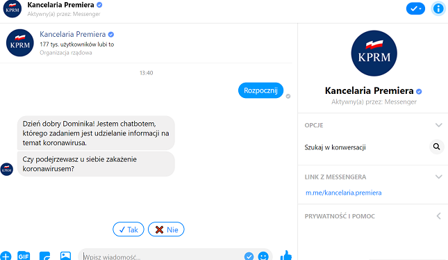 Wirtualny asystent stworzony odpowie na pytania o koronawirusa
