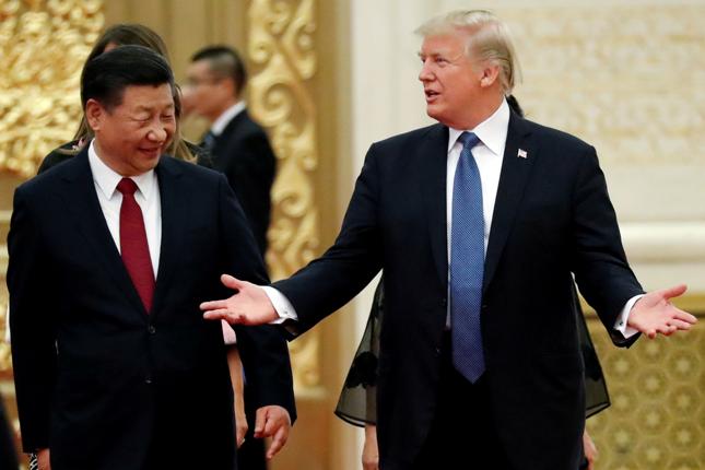Spotkanie przewodniczącego Xi i prezydenta Trumpa w Pekinie w listopadzie 2017 r.