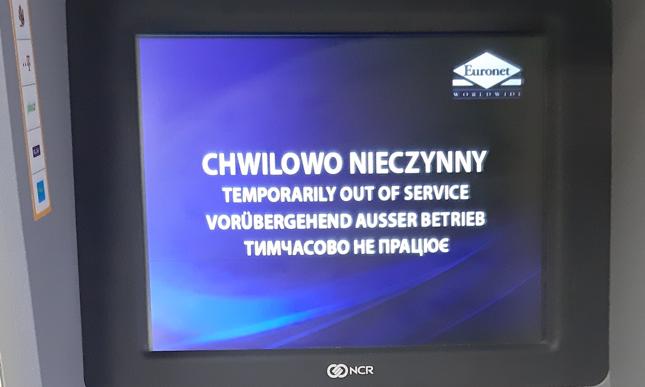 Faktyczne zdjęcie chwilowo nieczynnego bankomatu wykonane 13 marca br.