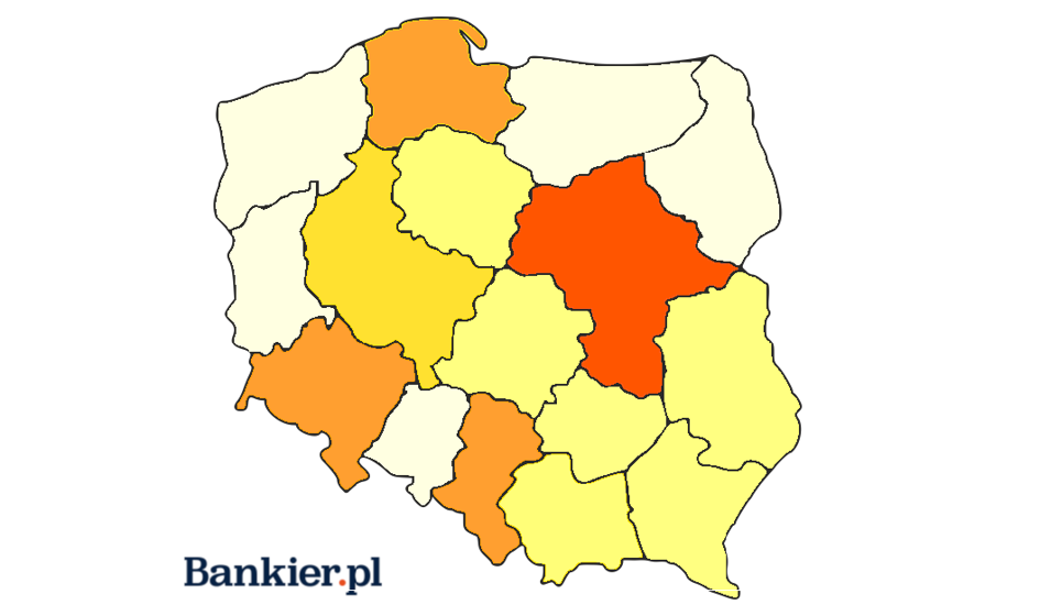 Giełdowa mapa Polski