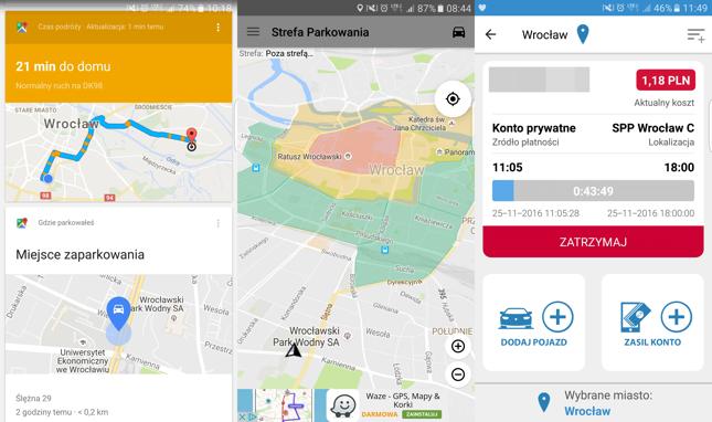 Smartfon ułatwia parkowanie