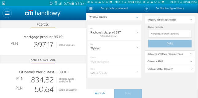 Aplikacja mobilna Citi Handlowy