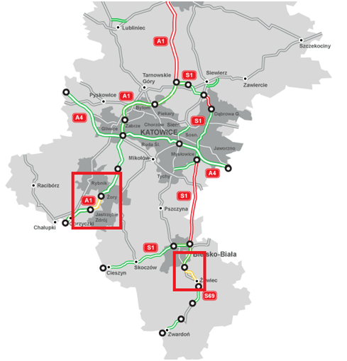 drogi w woj. śląskim drogi w woj. śląskim
