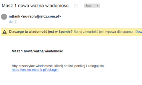 Atak phishingowy na klientów mBanku