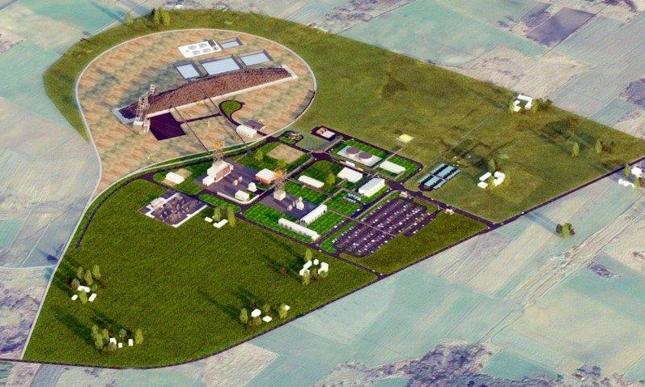 Wizualizacja układu infrastruktury naziemnej kopalni Jan Karski