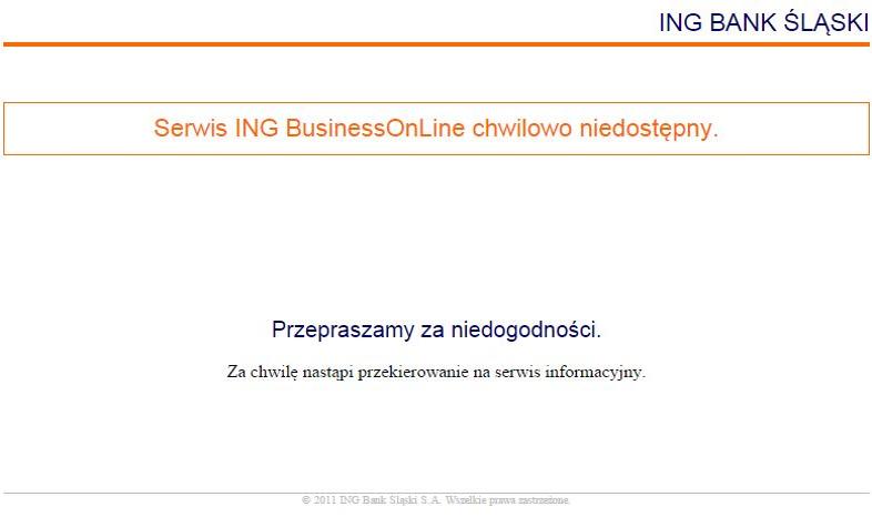 ING: Nie działa bankowość dla firm