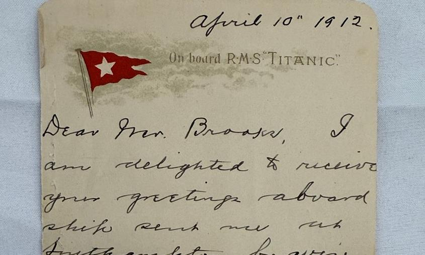 List z Titanica sprzedany za rekordową kwotę. Jego autor przeżył katastrofę
