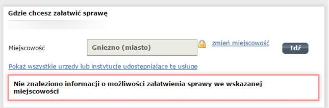 Nie każdy urząd oferuje pełen zakres usług
