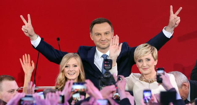 Andrzej Duda z żoną i córką