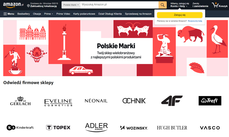 Amazon uruchomił sklep Polskie Marki. Kubota i 4F obok Ziai, Gerlacha, Amiki i Inglota