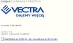 Vectra ostrzega klientów: nie rozsyłamy faktur - to wirus